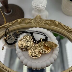 Zara Bold Gold Statement Coin Necklace